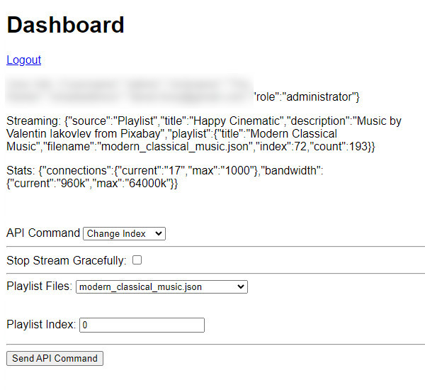 Image for MyRadioStream Dashboard